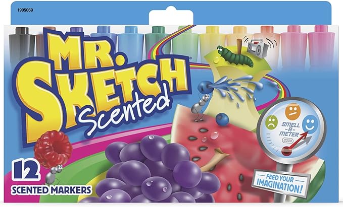 Mr. Sketch Scented Markers, Chisel Tip, 12 Count