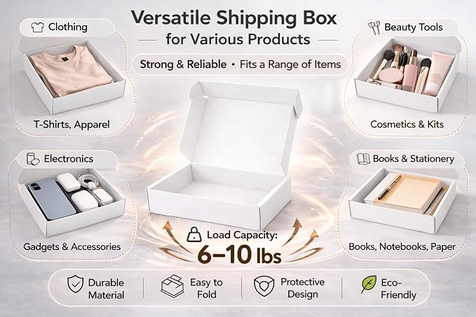 Corrugated Shipping Boxes 12x9x2Inches, 30Pack Kraft Cardboard Literature Mailers, Durable Small Business Mailing Boxes for Packaging & Shipping Supplies, White,Shipping boxes made from recycled paper