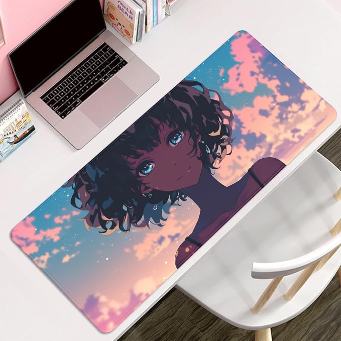 Extended Mouse Pad Desk Mats on Top of Desks Keyboard Pad Large Mousepad | Stitched Edges Rubber Non-slip Girls Office Study Gaming Computer Keyboard Laptop PC XL Extended Long