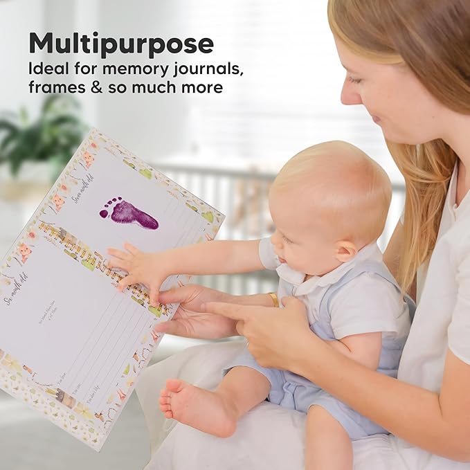 4-Pack Inkless Baby Hand and Footprint Kit - Mess Free Ink Pad for Newborn Keepsake, Dog Nose & Paw Print Kit, Clean Touch Ink Pad for Baby Hand & Footprints, Ideal New Mom Gifts (Halloween, L)