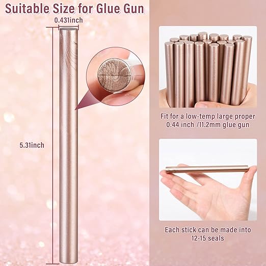 Sealing Wax Sticks, Paxcoo 20pcs Wax Seal Sticks, Glue Gun Sealing Wax Sticks for Wedding Invitations, Letter, Envelope, Cards and Crafts (Champagne Color)