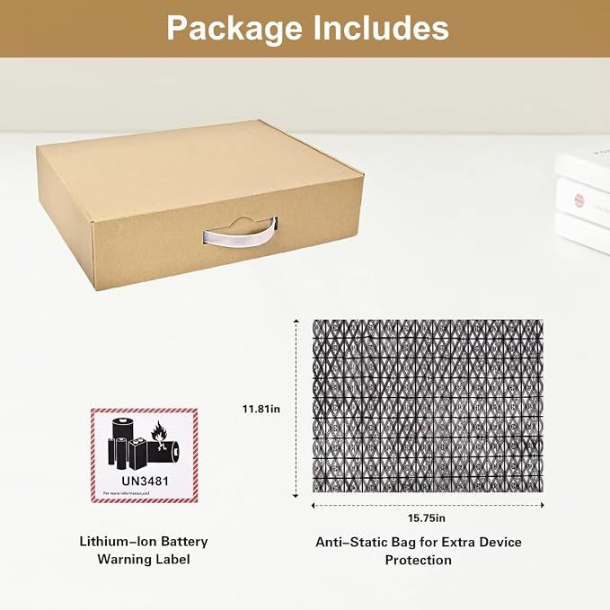 Cardboard Shipping Box with Foam & Anti-Static Bag, UN3481 Label, Secure Mailer Box, 17 x 12 x 4 inch - Protective Packing Case for Laptop Electronics Gun Crafts Tools Drones Camera