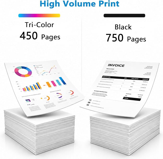63XL Black Ink Cartridge Replacement for HP 63 XL 2 Pack for HP63 HP63XL for 3632 5252 4652 4510 3631 3630 1112 2130 4512 4650 3830 5255 4520 4655 5222 5200 5258 5212 with V28.3.1 Chips (2-Pack,Black)