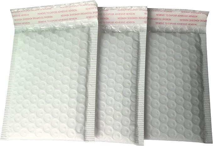 5x7 Inch White Poly Bubble Mailers Small Self-Sealing Shipping Bags 50 Pack | Waterproof Packaging Padded Envelopes