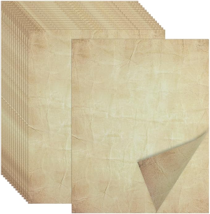 Joyberg 70PCS Vintage Paper 8.5 x 11 in Parchment Paper for Writing Letter writing paper, Decorative Printer Paper for Invitation, Letter, Resume, Award, Diploma, Art, Craft, Certificate Antique Paper