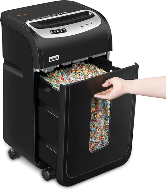 18-Sheet Paper Shredder for Home Office Heavy Duty with 60 Mins Running Micro Cut, US Patented Cutter, Shred CD/Card with 7.9 Gal Extra Large Bin, AUTO Jam Proof(ETL)