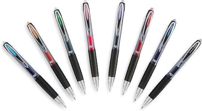 Uni-Ball® 207â„¢ Retractable Fraud Prevention Gel Pens, Micro Point, 0.5 mm, Black Barrels, Black Ink, (Pack of 12)