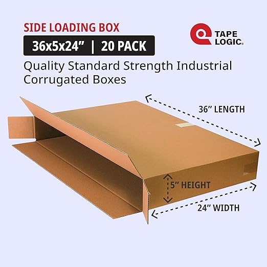 BOX USA Shipping Boxes Large 36"L x 5"W x 24"H 20-Pack, Cardboard Box for Shipping, Moving, Mailing, Packing, Packaging and Storage
