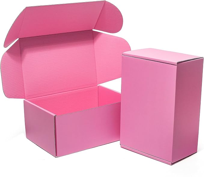 Timirog Pink Shipping Boxes 12x9x4 Inches 20 Pack Corrugated Cardboard Mailing Box for Small Business, Cute Tab Locking Literature Mailer Packaging Supplies for Packing Gifts Craft Books Shoes clothes | Mailing Box for Small Business, Cute Tab Locking ...