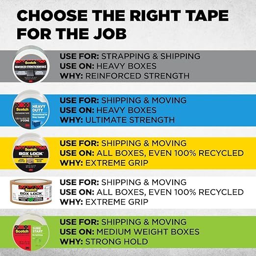 Scotch Strapping Packaging Tape, 1.88 in x 360 in (48 mm x 9.14 m), 36/case