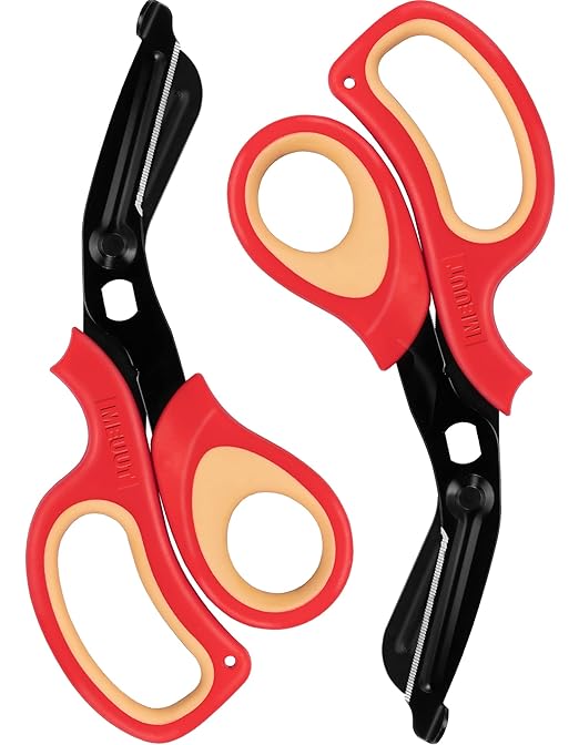 MEUUT 2 Pack Trauma Shears Patented Bandage Scissors for Left and Right Hand- Medical Supplies with 8 inch Heavy Duty Medical Scissors for EMT Workers Nurses