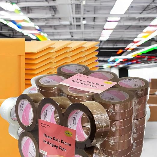 iMBAPrice Brown Packing Tape 2 Inch x 110 Yards, 6 Rolls | Heavy Duty 2.0 Mil, Strong Adhesive BOPP, Carton Sealing, For Moving, Mailing, Storage & E-Commerce
