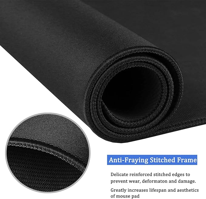 Mouse Pad, Large Gaming Mouse Pad with Double Stitched Edges 14.9 x 11.7 in | MousePad, Premium-Textured & Waterproof Mousepad, Nonslip Natural Rubber Base Mouse pad for Laptop,Computer, Office