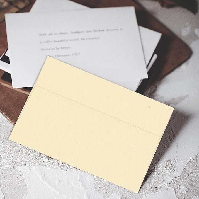 100 Pack A4 Cream 4x6 Envelopes Self Seal, Goefun 4.25 x 6.25 Ivory Printable Invitation Envelopes 120 GSM for DIY Greeting Cards, Photos, Weddings, Graduation, Baby Shower