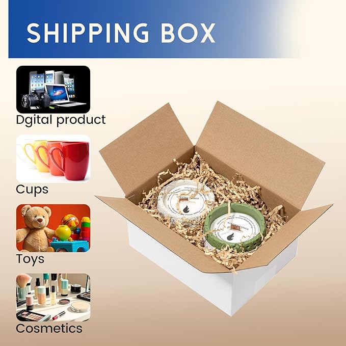 8x6x4" Small Shipping Boxes 50 Pack - Corrugated Cardboard Mailing Box Packaging for Small Business - White Mailer Packing Supplies