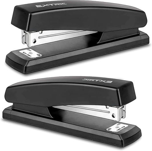Stapler – Staplers for Desk, Black Stapler Heavy Duty 2 Pack, Staplers 25 Sheet Capacity for Office and Home