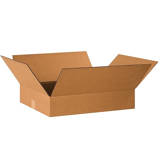 TAPE LOGIC 22x18x4 Flat Corrugated Boxes, Flat, 22L x 18W x 4H, Pack of 25 | Shipping, Packaging, Moving, Storage Box for Home or Business, Strong Wholesale Bulk Boxes