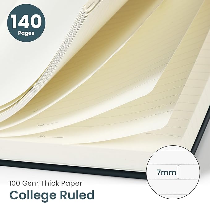 Taja Lined Spiral Notebook Journal for Women A5(5.8" × 8.3"), Cute Hardcover Notebook for Work, School & Note Taking, Pretty College Ruled Journal for Writing, 140 Pages, Cream Petals