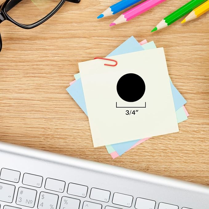 Black Dot Stickers, 3/4 Inch, 1008/Pack | Matte Paper Circle Labels for Offices, Classrooms, Warehouses, and Medical Use. Made in USA