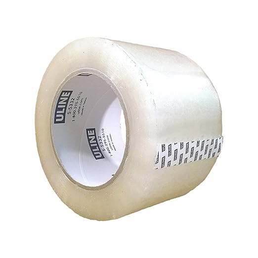 Packing Tape, 3 Inch X 110 Yard 2.6 Mil Crystal Clear Industrial Plus Tape by Uline, Pack of 4
