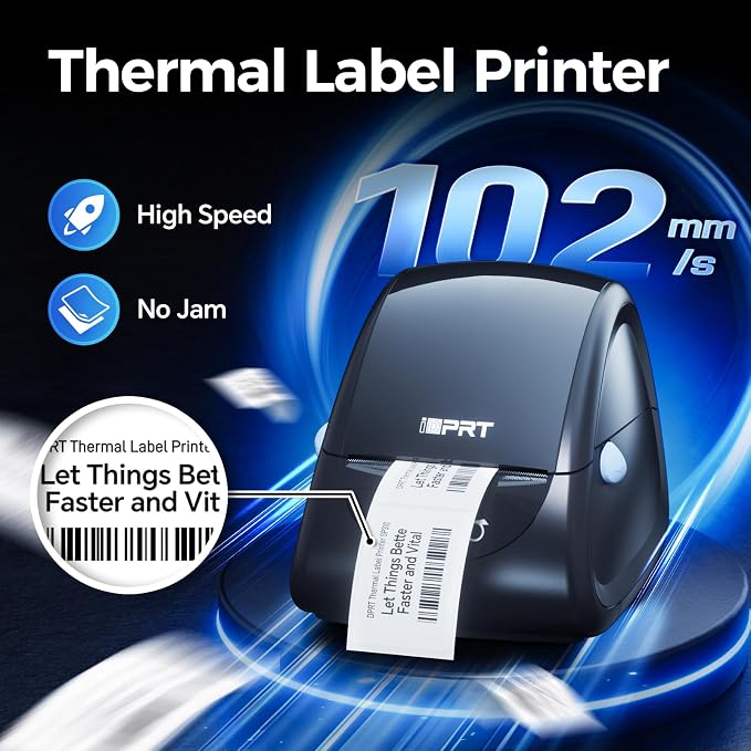iDPRT SP310 Label Maker, Thermal Label Printer for Width 1"-3.35" Labels | Ink-Free, 203dpi Clear, 102mm/S High Speed, Win/Mac/Linux & Major E-Commerce Compatible, For Small Business