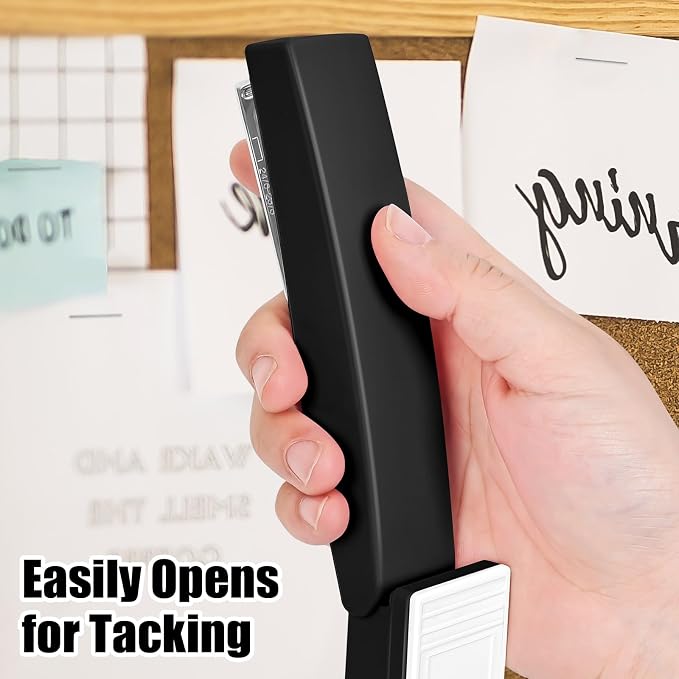 Stapler 25 Sheet Capacity with 1000 Staples and Staple Remover, Black | Staplers for Desk, Non-Slip Office Stapler with Staples for Office, home, School