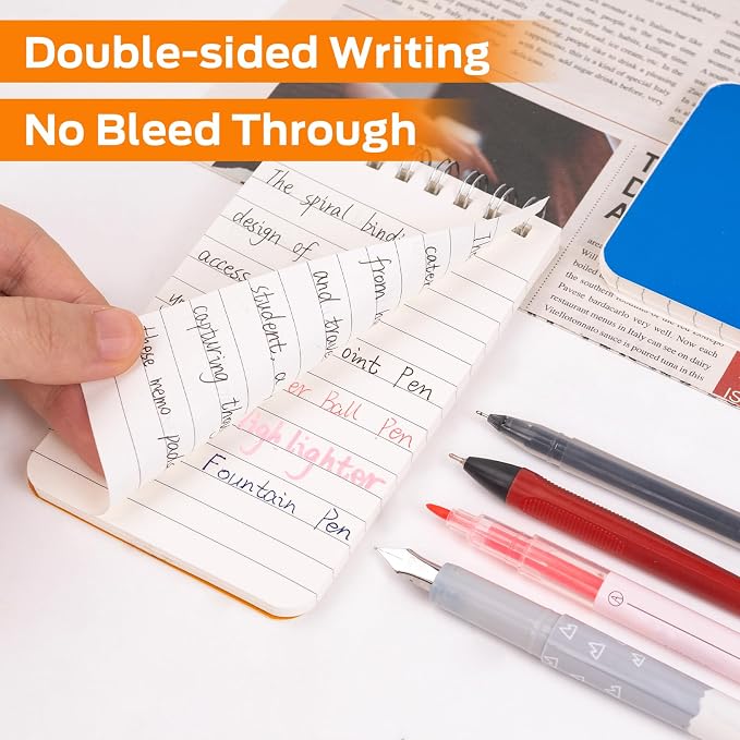 Pocket Notebook Bulk 3x5 Inch, 18 Packs Mini Top Bound Spiral Notepad | Small Pads 6 Colored, 60Sheets/120Pages (80GSM) Memo Notepads for Home, School, College, Office, Work, Travel