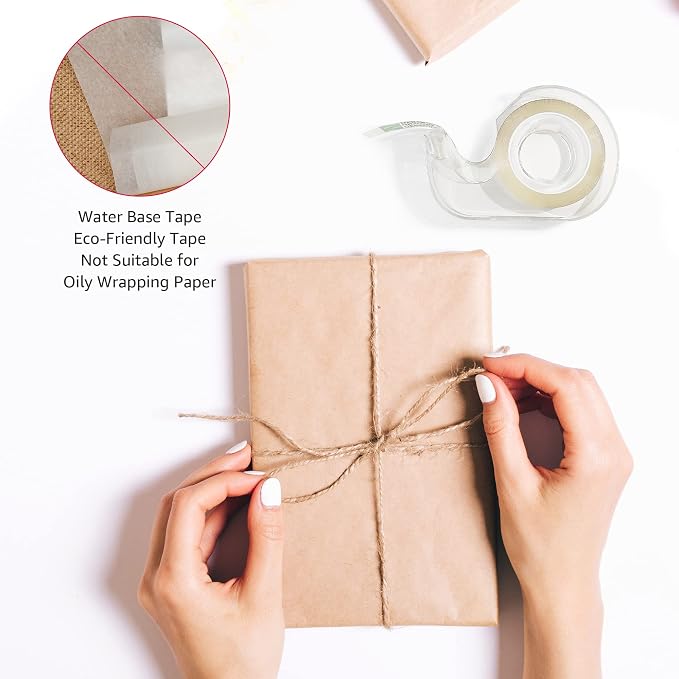 Amazon Basics Double Sided Permanent Tape with Dispenser, Narrow Width, 1/2 x 252 inches, Translucent, 3-Pack