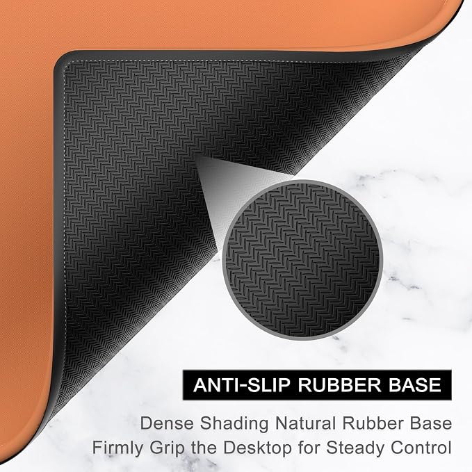 Hsurbtra Mouse Pad, Premium-Textured Square Mousepad 10.2 x 8.3 Inch, Stitched Edge Anti-Slip Waterproof Rubber Pretty Cute Computer Mat for Office Gaming Laptop Women Kids Orange