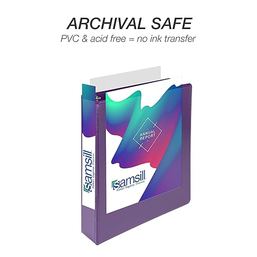 Samsill Durable 1.5 inch 3 Ring Binder, D Ring Binder, 100% Recycled Chipboard, Purple, 12 Pack