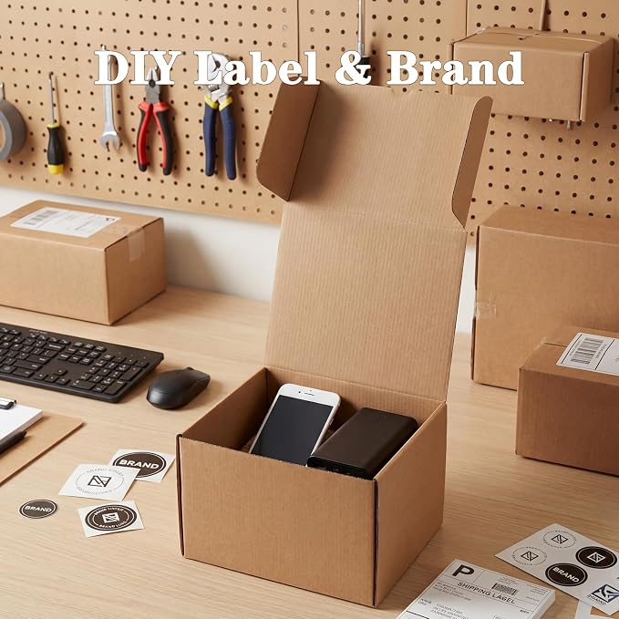 WIFTREY 10"x8"x6" Shipping Boxes Set of 15 Brown, 10 x 8 x 6 Corrugated Cardboard Box for Shipping Small Business, Gift Packing, Mailing Wrapping Present