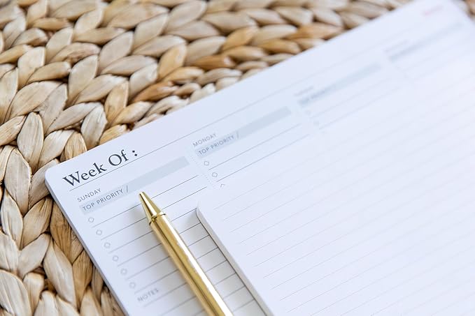 Lined Desk Notepad 2 Pack | Minimalist Ruled Memo Mouse Pads with Premium Thick Paper, Small 5.5" x 8.5"