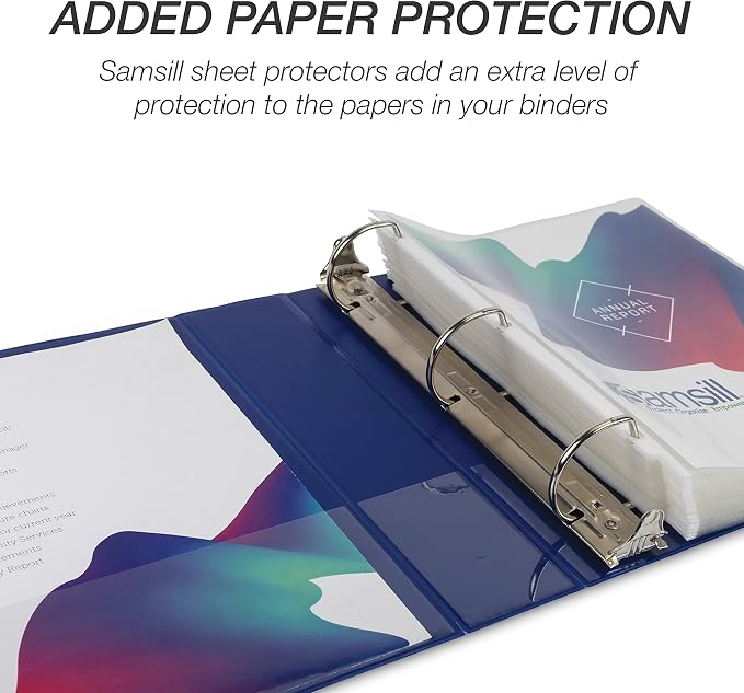 Samsill Durable 2 inch 3 Ring Binder, D Ring Binder, 100% Recycled Chipboard, Fashion Assortment, 4 Pack