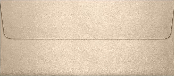 LUXPaper #10 Business Envelopes | Peel & Press | 4 1/8" x 9 1/2" | Taupe Metallic | 81lb. Text | 500 Qty