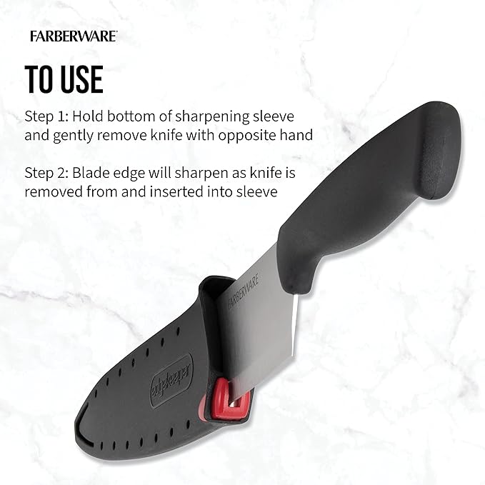 Farberware 5158146 EdgeKeeper Utility Knife, 4.5-Inch, Black