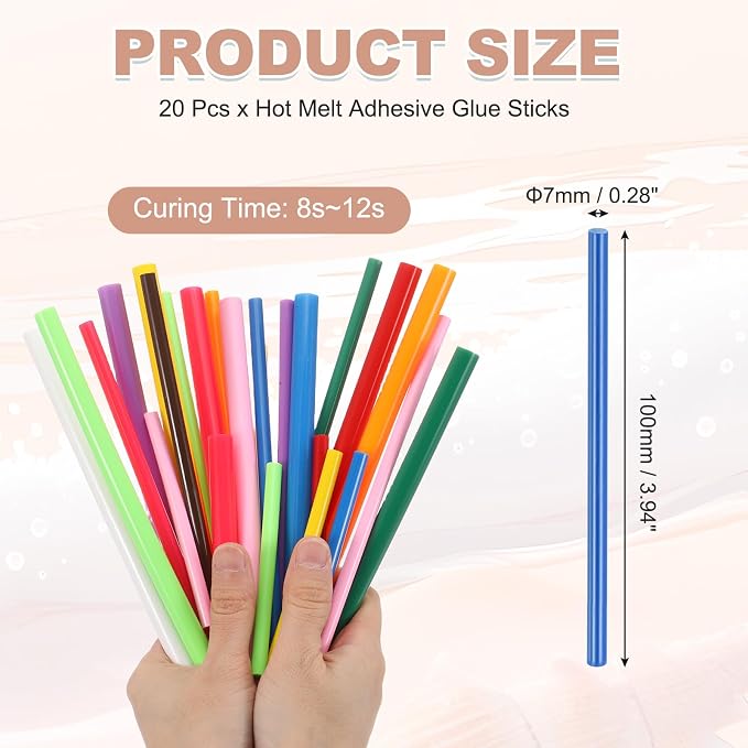 PATIKIL Hot Glue Sticks for Glue Gun, 20 Pcs Colored Hot Melt Adhesive Glue Sticks Bulk for DIY Projects Craft Art Decoration Home Repairs, Dark Blue (3.9" x 0.28")