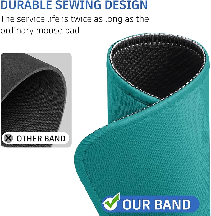 Green Mouse Pad, 10.2 x 8.2Inch, Non-Slip Waterproof Rubber