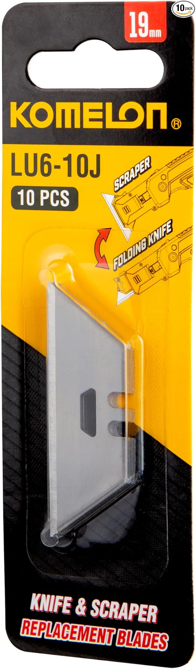 Komelon Knife & Scrapper Replacement Blades, 10 Count (Pack of 1)