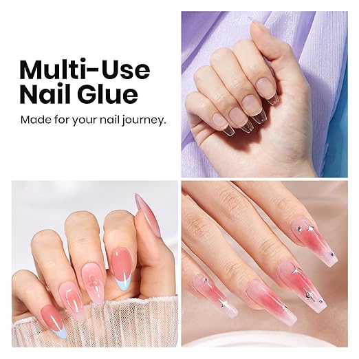 Beetles 3Pcs Gel Nail Glue Nail Dehydrator and Primer, Hema-Free & Acid Free Bond Protein Prep Kit for Nail Tips & Extensions, TPO Free, Long-Lasting Adhesion