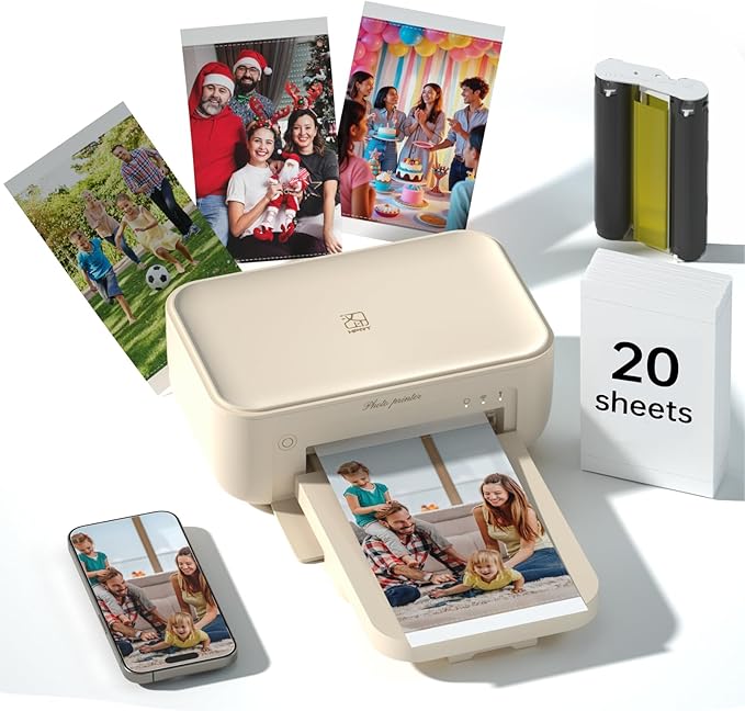 HPRT Portable Photo Printer for iPhone & Android, 4x6 Studio-Quality Instant Picture Printer, 60s Fast Printing