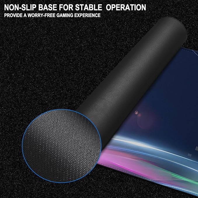 Large Extended Gaming Mouse Pad, 31.5" x15.7" Large Mat with Superior Micro-Weave Cloth, Water Resist Keyboard Mousepad with Non-Slip Base, Laptop Pad for Office Home Gaming, Space