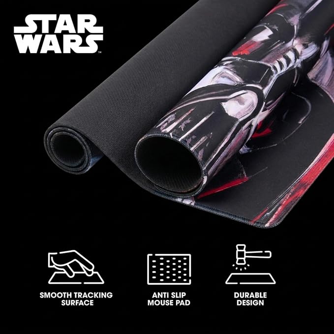 Star Wars Large Gaming Mouse Pad 31"x15" XL Computer Desk Mat, Anime | Star Wars anime gaming mouse pad,, Oversized 31x15in smooth fabric top, stitched edges, non-slip rubber base.