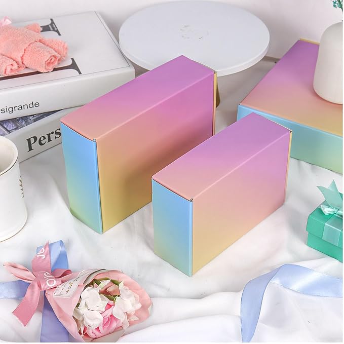 Shipping Boxes for Packaging 9x6x4", 30 Pack Colorful Corrugated Cardboard Boxes, Medium Mailing Boxes for Small Business