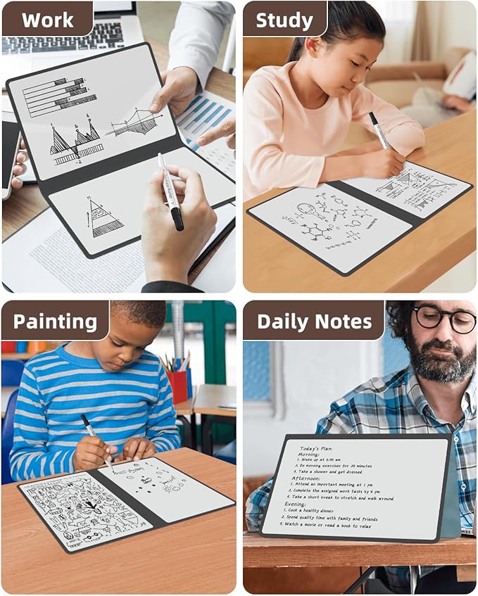Portable Small White Board Dry Erase Board, Reusable 9.5 * 6.6in Notebook Memo, Office Home Supplies Desk Accessories MH760 (Orange)