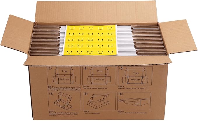 HORLIMER 13x10x3 inches Shipping Boxes Set of 25, White Corrugated Cardboard Box Literature Mailer