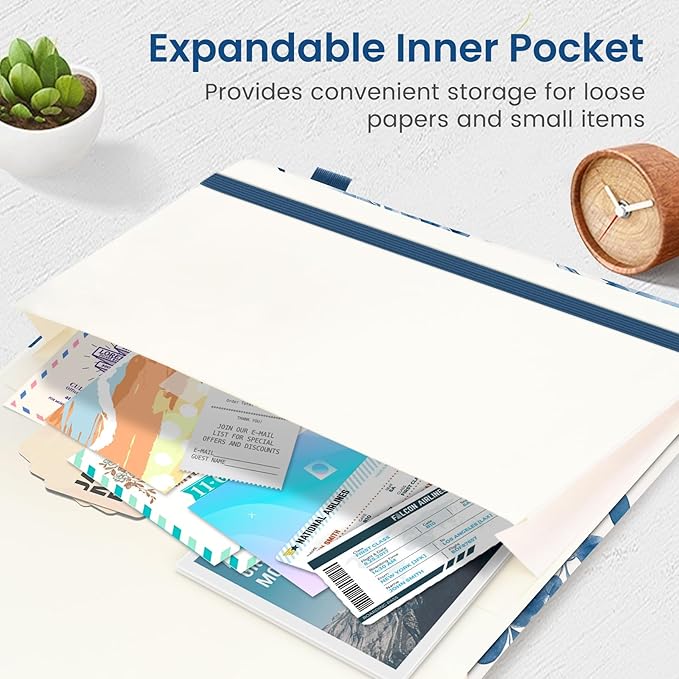 Blank Journal Notebook for Women & Men, Hardcover Leather Journal for Writing, Sketch Book, A5 Plain Paper Notebook for Drawing & Sketching, , Perfect for Office School Home Supplies, Watercolor Petal