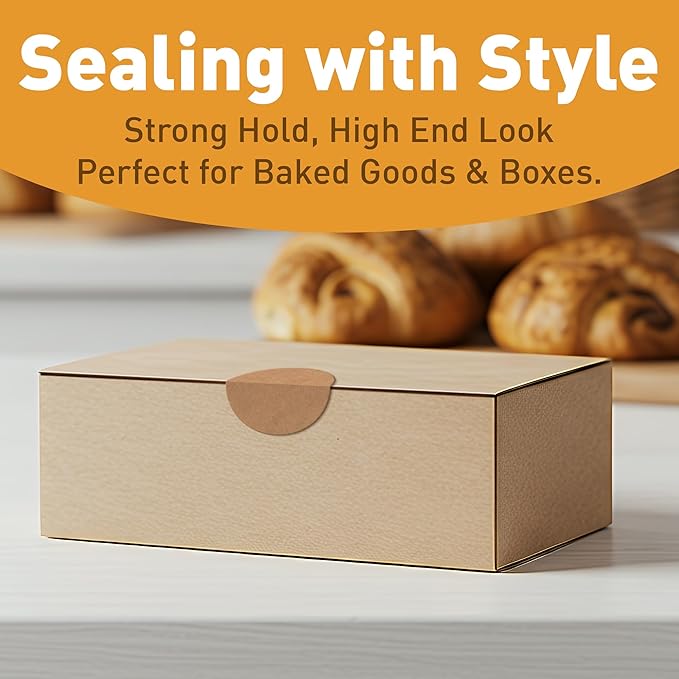 Camp Galaxy 2 Inch Natural Brown Kraft Stickers (600 Per Roll) - Round Blank Stickers for Store Owners, Crafts, Organizing, Jar and Canning Labels, Price Tags