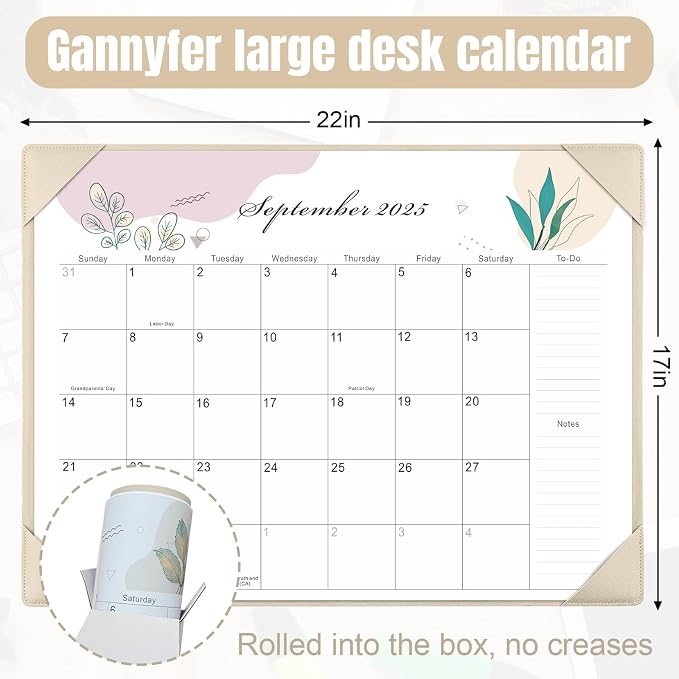 Gannyfer Large Desk Calendar 2026-2027 with Desktop Mat,22" x 17" Desktop Pad Calendar, 18 Month Table Calendar from July 2026 to Dec 2027, Office Supplies Perfect for Home School and Office - Gray