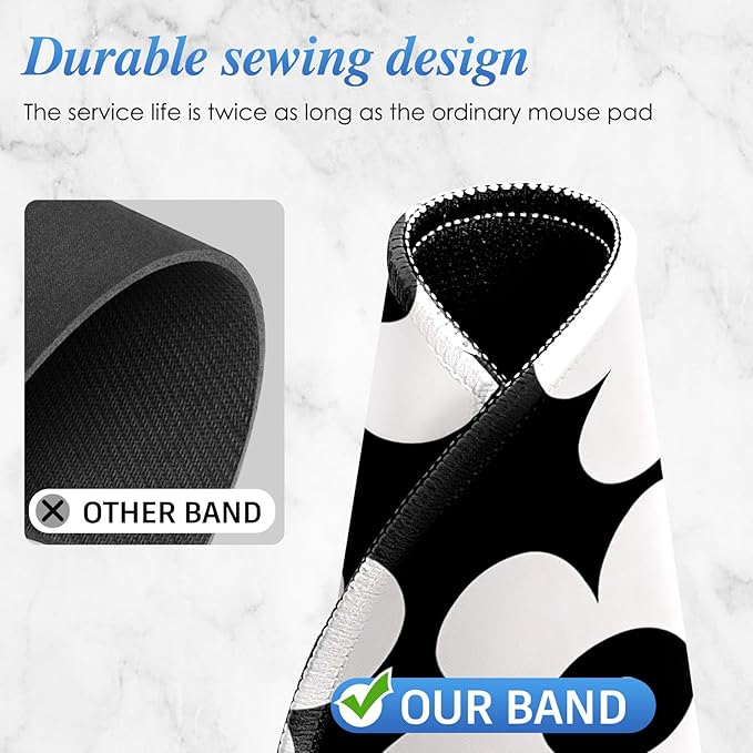 Round Mouse pad, high-end Texture, Sewn Edge Design, Anti-Slip Rubber Base. 8.6 x 8.6 inches (Mono Petals)