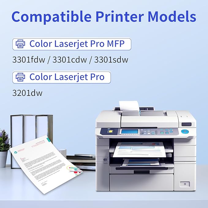 218A Toner Cartridges 4 Pack (with Chip) Compatible Replacement for HP 218A 218X for Color LaserJet Pro 3201dw MFP 3301fdw 3301cdw 3301sdw Printer Ink W2180A W2180X High Yield (BCMY, 4-Pack)